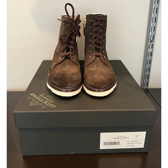 The Office Of  Angela Scott - Brown Suede Boots - Picture 7 of 13